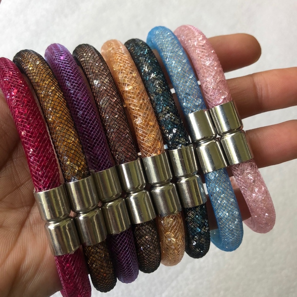 Multiple Colors Shiny Bracelets -8 Pieces- Large … - image 2